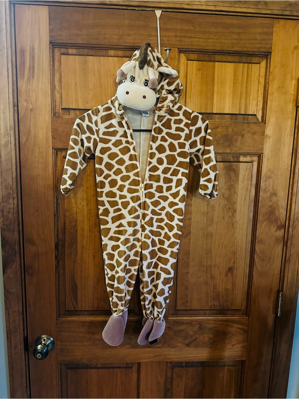 Giraffe Hooded Kids One-Piece Halloween Costume - Brown & White size 24 mo